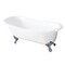 Aqua Eden Clawfoot Bathtubs, 56.88 L, 30.5 W, White/Polished Chrome, Cast Iron VCT7D5731B1 - alternate 1